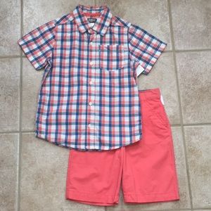 OshKosh Boys Button Down Shirt and Chino Shorts